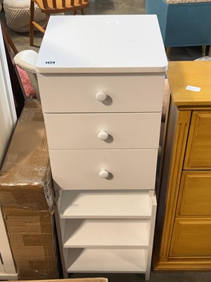 Lot 1429 - One 3 drawer white stand in white and similar...