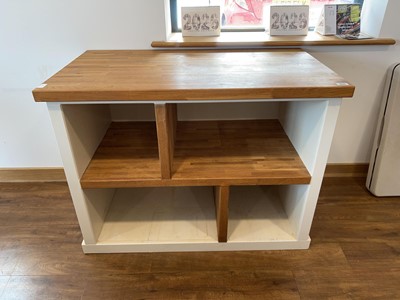 Lot 1444 - Modern white kitchen island with composite...