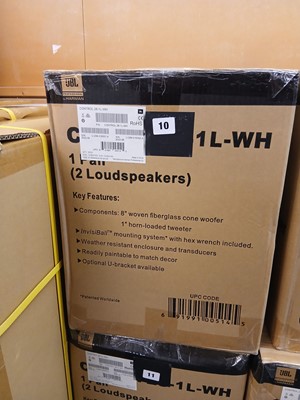 Lot 10 - Boxed pair of two JBL controls 28-1L-WH...