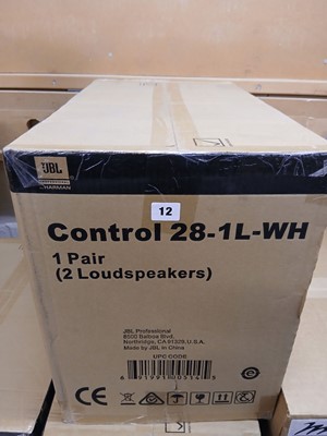Lot 12 - Boxed pair of two JBL controls 28-1L-WH...
