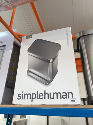 Lot 2028 - Simple Human 55L stainless steel pedal bin, boxed