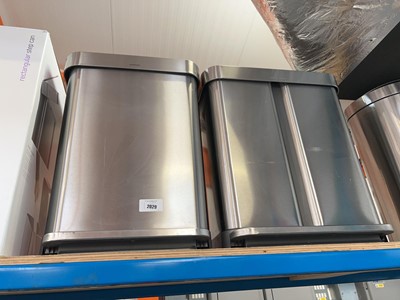 Lot 2029 - `2 Simple Human 55L stainless steel pedal bins,...
