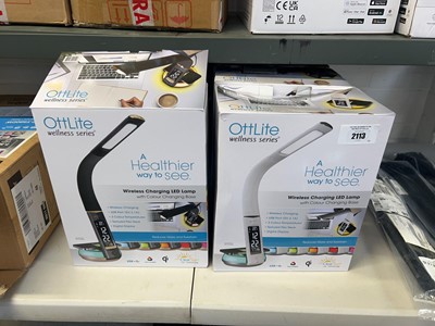Lot 2113 - 8 boxed OttLite wireless charging LED desk lamps