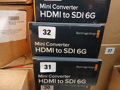 Lot 32 - 2x boxed BlackMagicDesign mini converter HDMI...