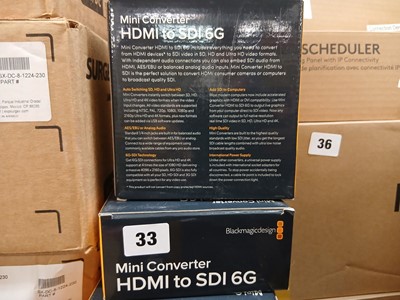 Lot 33 - 2x boxed BlackMagicDesign mini converter HDMI...