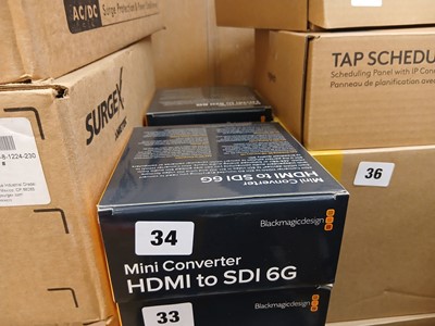 Lot 34 - 2x boxed BlackMagicDesign mini converter HDMI...