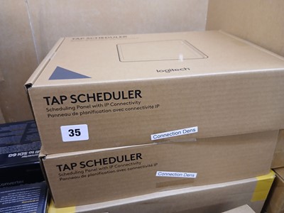 Lot 35 - 2x boxed Logitech tap scheduler touch panel