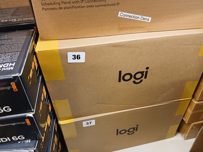 Lot 36 - 2x boxed Logitech tap scheduler touch panel