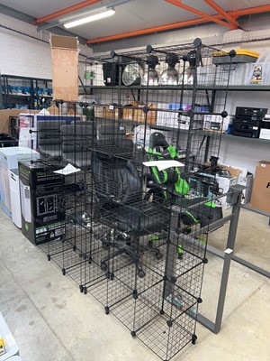 Lot 2123 - Pair of black plastic click together storage...