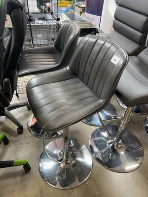 Lot 2126 - Pair of Bayside grey leatherette and chrome...