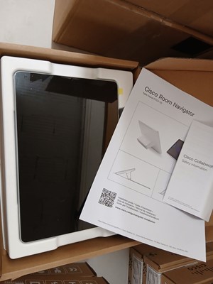 Lot 64 - Cisco room navigator monitor with table stand,...