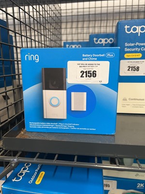 Lot 2156 - Boxed Ring battery doorbell plus and chime