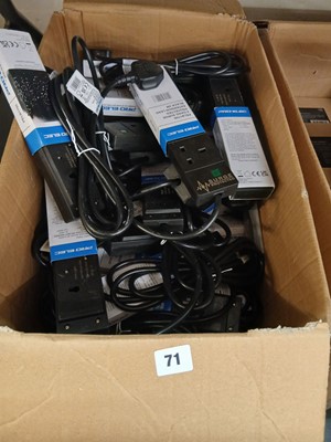 Lot 71 - Box of Pro Elec 4 way extension leads, 2m in...