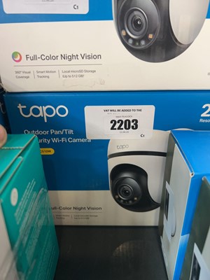 Lot 2203 - 2 boxed Tapo C510W outdoor/ tilt security...