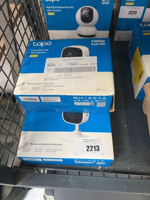Lot 2213 - 3 Tapo C100 home security Wi-Fi cameras