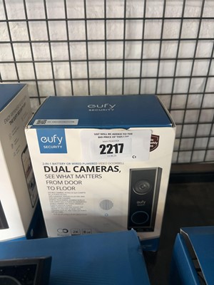 Lot 2217 - Boxed Eufy battery powered video doorbell and...