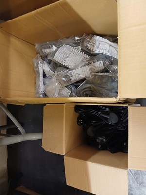 Lot 74 - Part box of Cisco 3 pin power leads and a...