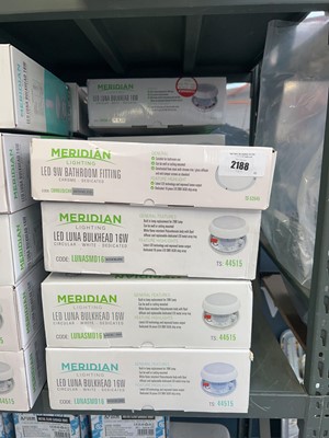 Lot 2188 - 9 Meridian Luna LED bulkhead lights with...
