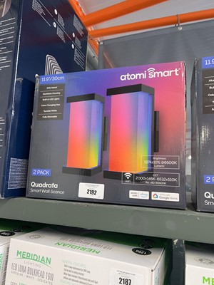 Lot 2192 - Boxed Atomi 2 piece Quadrata smart wall sconce...