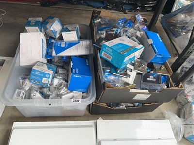 Lot 2232 - 3 tray of electrical sockets, timers and switches