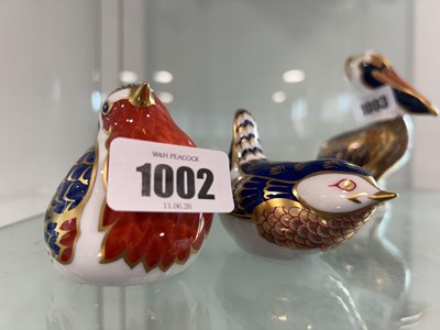 Lot 1002 - 2 small Royal Crown Derby birds