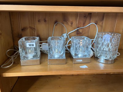 Lot 1018 - Assorted glass table lanterns