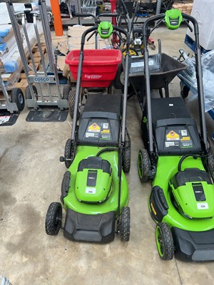 Lot 2315 - Greenworks 48V cordless lawnmower with 2...