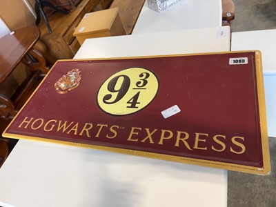 Lot 1083 - Hogwarts Express metal sign