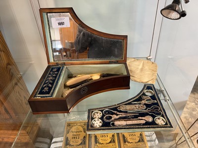 Lot 1097 - Victorian rosewood and bone inlaid trinket box...