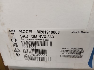 Lot 175 - Boxed Crestron networking decoder model no....