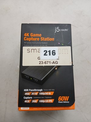 Lot 216 - J5 Create 4K Game Capture Station with HDR