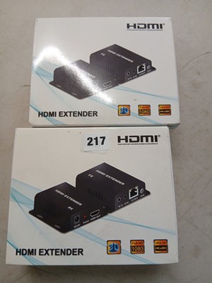 Lot 217 - Two boxed Pro-Signal PGS3077 HDMi extender...