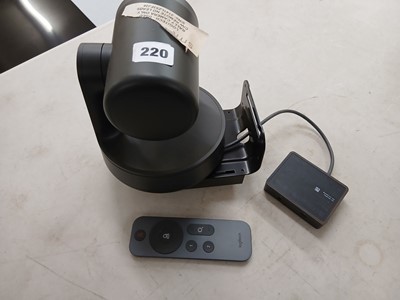 Lot 220 - Logitech Rally moving camera with remote and...