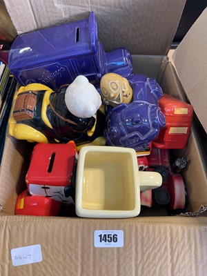 Lot 1456 - Box containing various collectible ceramics...