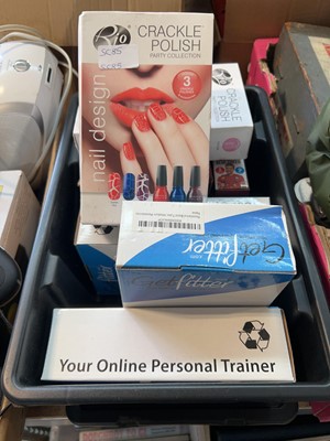 Lot 1460 - Black box of party nails, party necklaces and...