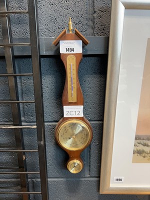 Lot 1494 - Small barometer in wooden case