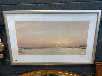 Lot 1496 - Contemporary print of beach scene signed in...