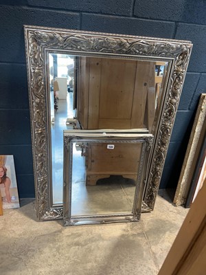 Lot 1500 - 1 large rectangular bevelled wall mirror in...