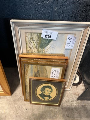 Lot 1290 - Small collection of maps, etchings, prints and...