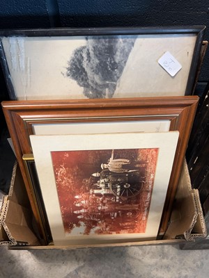 Lot 1291 - Box containing various photographs, sketches,...