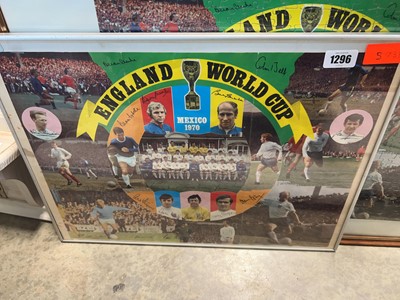 Lot 1296 - 2 framed England 1970 World Cup squad pictures...