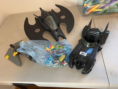 Lot 1505 - 3 Batman collectible toys and a bag of...