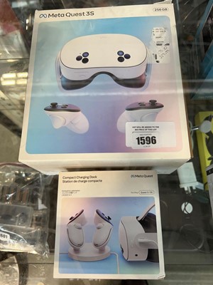 Lot 1596 - Meta Quest 3S VR headset and control system...