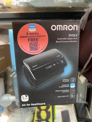 Lot 1598 - Boxed Omron Evolv automatic upper arm blood...