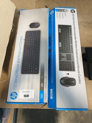 Lot 1541 - Pair of HP keyboard and mouse combo packs
