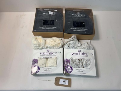 Lot 3414 - 4x Warmies microwaveable slippers