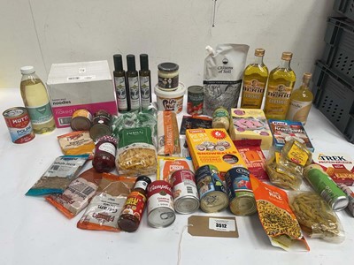 Lot 3512 - Olive Oil, peanut butter, pasta, Almond oil,...
