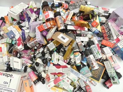 Lot 2403 - Quantity of mixed vape liquid flavours, salts,...