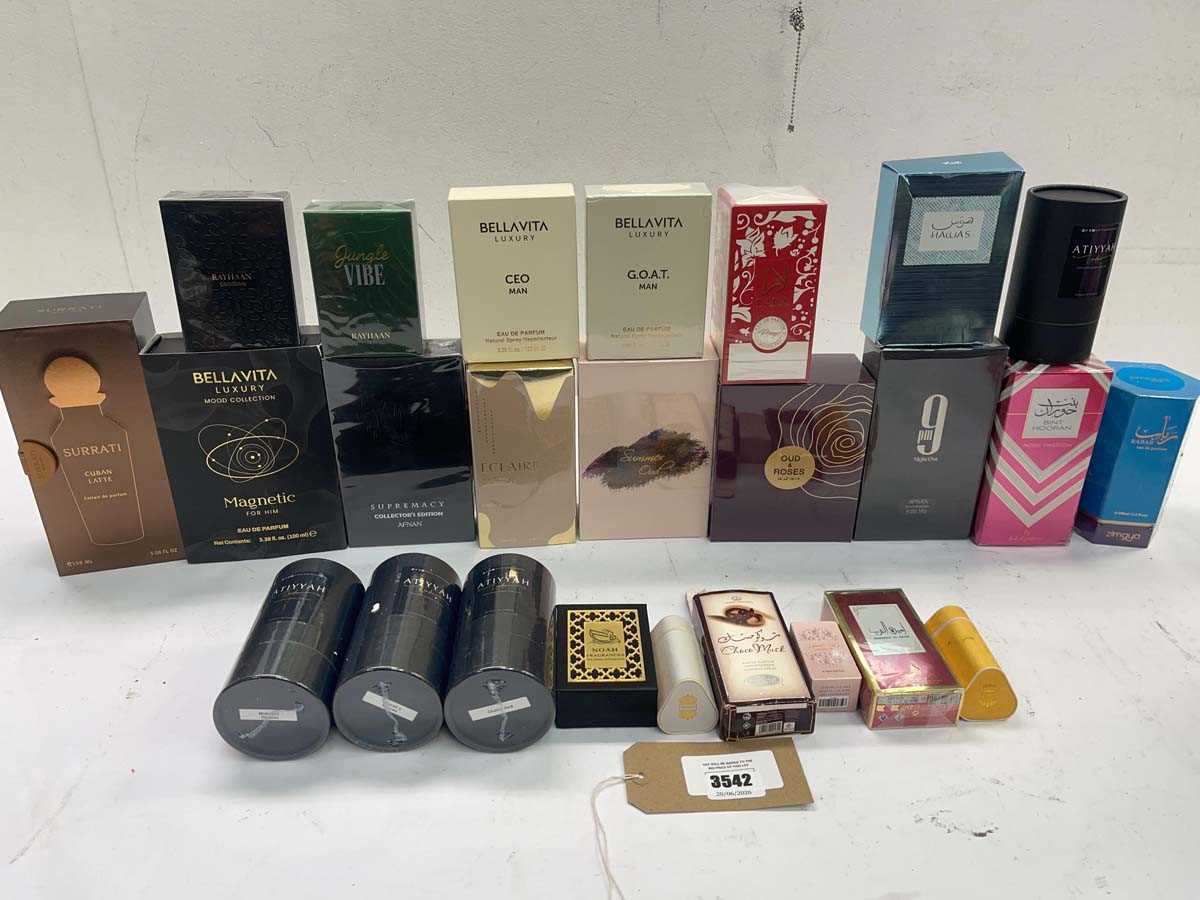 Lot 25 Arabian fragrances including Afnan, Lattafa,...