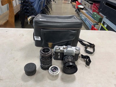 Lot 2177 - Case containing a Zenit camera with lenses
